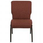 Advantage 20.5 in. Cinnamon Molded Foam Church Chair with Book Rack