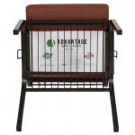 Advantage 20.5 in. Cinnamon Molded Foam Church Chair with Book Rack