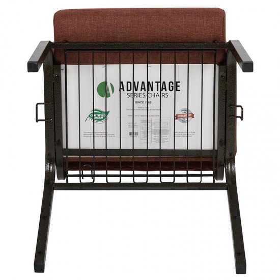 Advantage 20.5 in. Cinnamon Molded Foam Church Chair with Book Rack