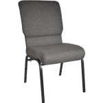 Advantage Charcoal Gray Church Chair with Book Rack 18.5 in. Wide
