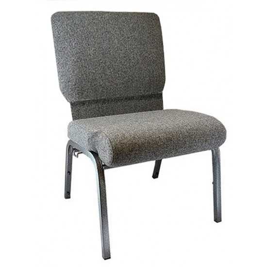 Advantage Charcoal Gray Church Chair with Book Rack 20.5 in. Wide