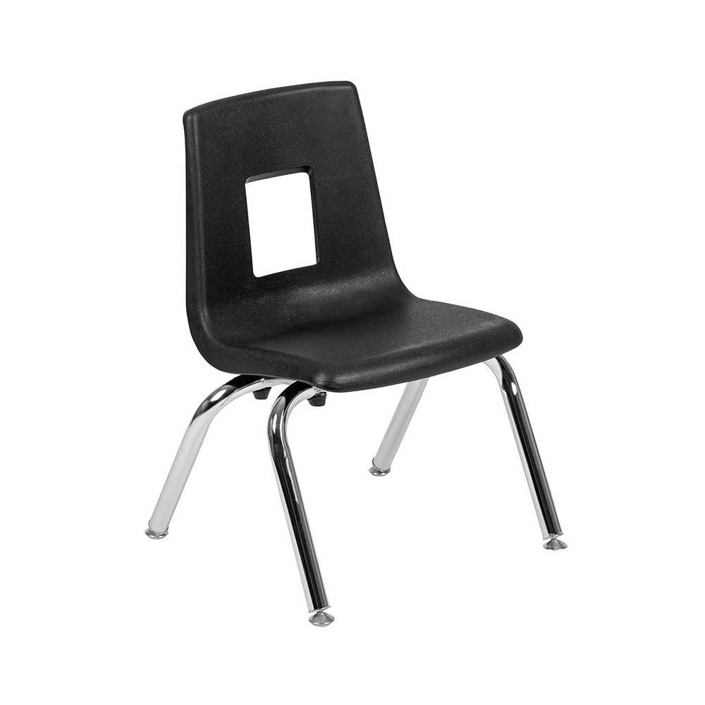 Advantage Black Student Stack School Chair - 12-inch