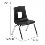 Advantage Black Student Stack School Chair - 12-inch