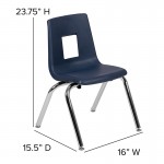 Advantage Navy Student Stack School Chair - 14-inch