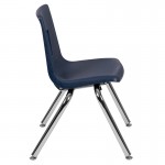 Advantage Navy Student Stack School Chair - 14-inch