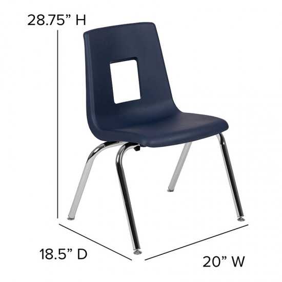 Advantage Navy Student Stack School Chair - 16-inch