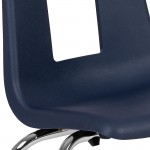 Advantage Navy Student Stack School Chair - 16-inch