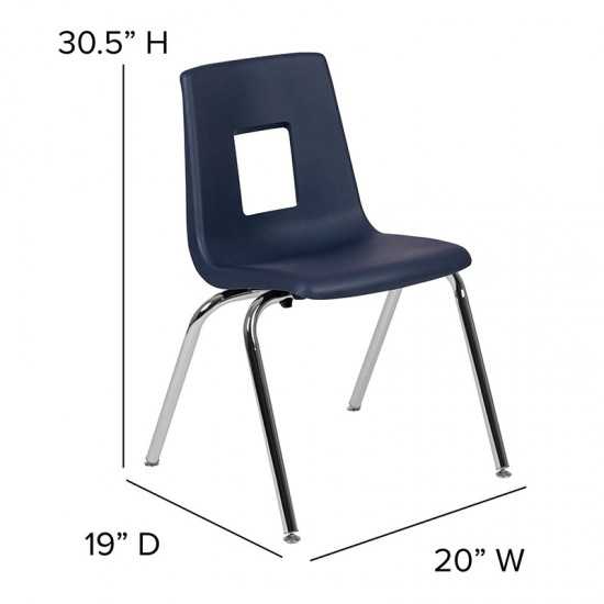 Advantage Navy Student Stack School Chair - 18-inch