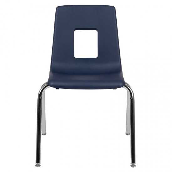 Advantage Navy Student Stack School Chair - 18-inch