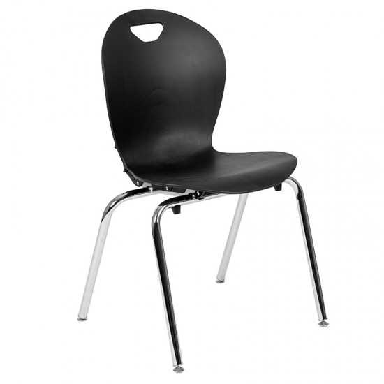 Advantage Titan Black Student Stack School Chair - 18-inch