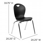 Advantage Titan Black Student Stack School Chair - 18-inch