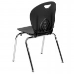 Advantage Titan Black Student Stack School Chair - 18-inch