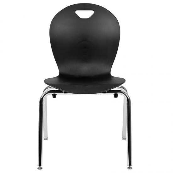 Advantage Titan Black Student Stack School Chair - 18-inch