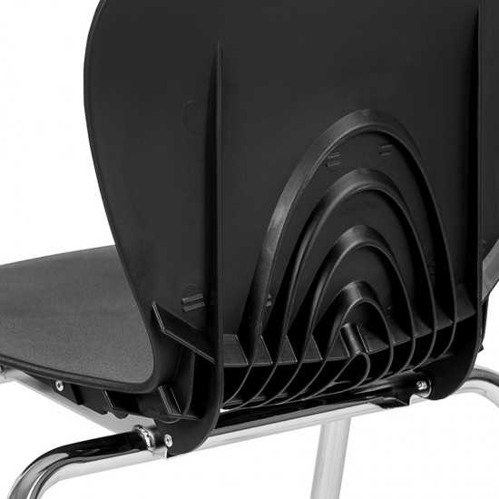 Advantage Titan Black Student Stack School Chair - 18-inch