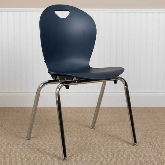 Advantage Titan Navy Student Stack School Chair - 18-inch