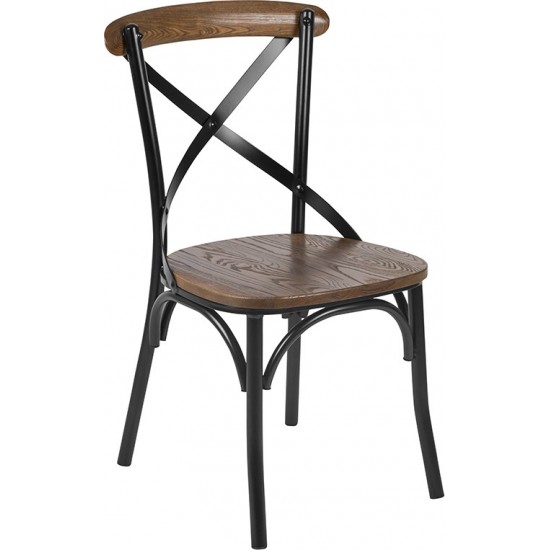 Advantage X-Back Chair with Metal Bracing and Fruitwood Seat