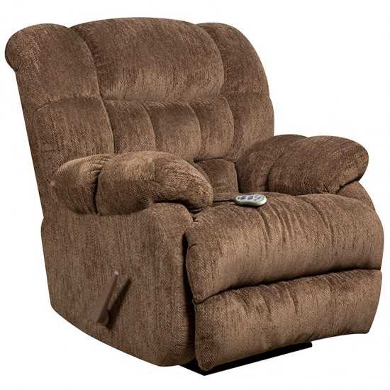 Massaging Columbia Mushroom Microfiber Rocker Recliner with Heat Control