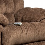 Massaging Columbia Mushroom Microfiber Rocker Recliner with Heat Control