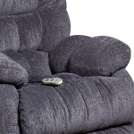 Massaging Columbia Indigo Blue Microfiber Rocker Recliner with Heat Control