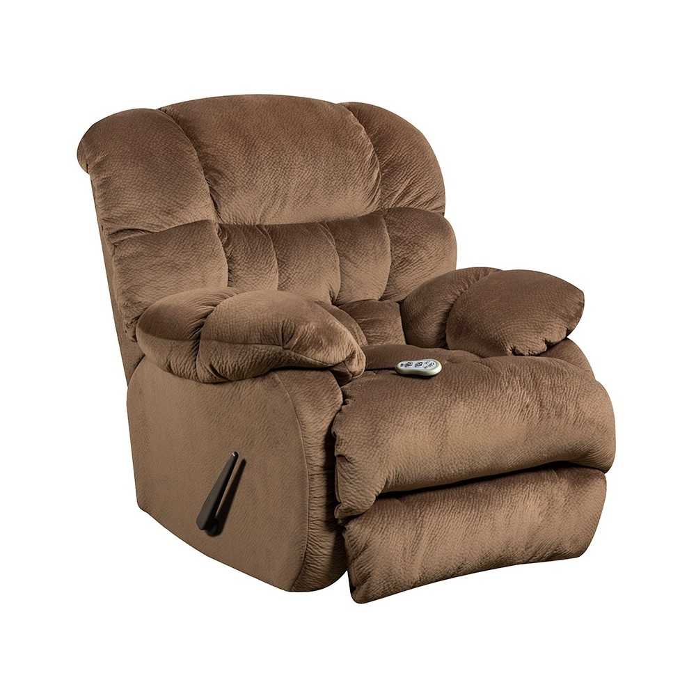 Massaging Sharpei Espresso Microfiber Rocker Recliner with Heat Control