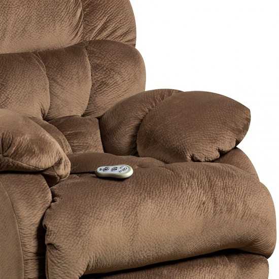 Massaging Sharpei Espresso Microfiber Rocker Recliner with Heat Control