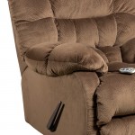 Massaging Sharpei Espresso Microfiber Rocker Recliner with Heat Control