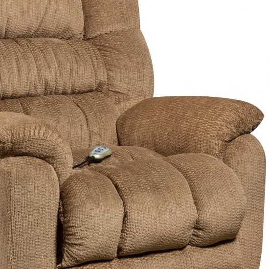 Massaging Temptation Fawn Microfiber Rocker Recliner with Heat Control
