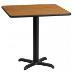 24\'\' Square Natural Laminate Table Top with 22\'\' x 22\'\' Table Height Base