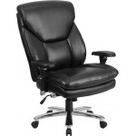 24/7 Intensive Use Big & Tall 400 lb. Rated Black LeatherSoft Ergonomic Office Chair with Lumbar Knob