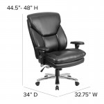 24/7 Intensive Use Big & Tall 400 lb. Rated Black LeatherSoft Ergonomic Office Chair with Lumbar Knob