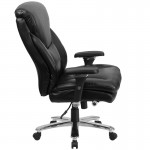 24/7 Intensive Use Big & Tall 400 lb. Rated Black LeatherSoft Ergonomic Office Chair with Lumbar Knob