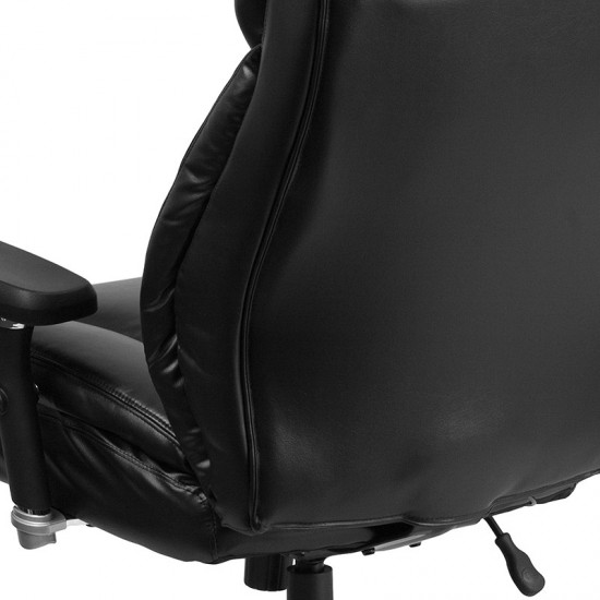 24/7 Intensive Use Big & Tall 400 lb. Rated Black LeatherSoft Ergonomic Office Chair with Lumbar Knob