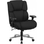 24/7 Intensive Use Big & Tall 400 lb. Rated Black Fabric Executive Ergonomic Office Chair with Lumbar Knob