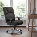 24/7 Intensive Use Big & Tall 400 lb. Rated Black Fabric Executive Ergonomic Office Chair with Lumbar Knob