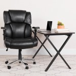 24/7 Intensive Use Big & Tall 400 lb. Rated Black LeatherSoft Executive Lumbar Ergonomic Office Chair