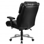 24/7 Intensive Use Big & Tall 400 lb. Rated Black LeatherSoft Executive Lumbar Ergonomic Office Chair