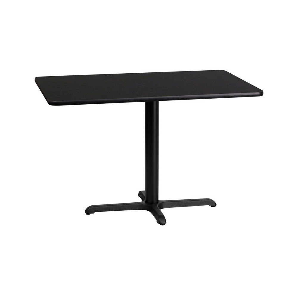 24'' x 42'' Rectangular Black Laminate Table Top with 23.5'' x 29.5'' Table Height Base