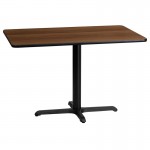 24'' x 42'' Rectangular Walnut Laminate Table Top with 23.5'' x 29.5'' Table Height Base
