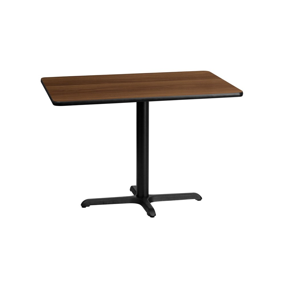30'' x 42'' Rectangular Walnut Laminate Table Top with 23.5'' x 29.5'' Table Height Base 30'' x 42'' Rectangular Walnut Laminate Table Top with 23.5'' x 29.5'' Table Height Base
