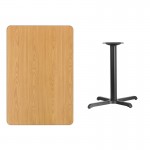 30'' x 45'' Rectangular Natural Laminate Table Top with 23.5'' x 29.5'' Table Height Base