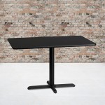 30'' x 48'' Rectangular Black Laminate Table Top with 23.5'' x 29.5'' Table Height Base