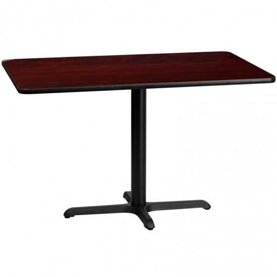 30'' x 48'' Rectangular Mahogany Laminate Table Top with 23.5'' x 29.5'' Table Height Base