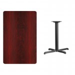 30'' x 48'' Rectangular Mahogany Laminate Table Top with 23.5'' x 29.5'' Table Height Base