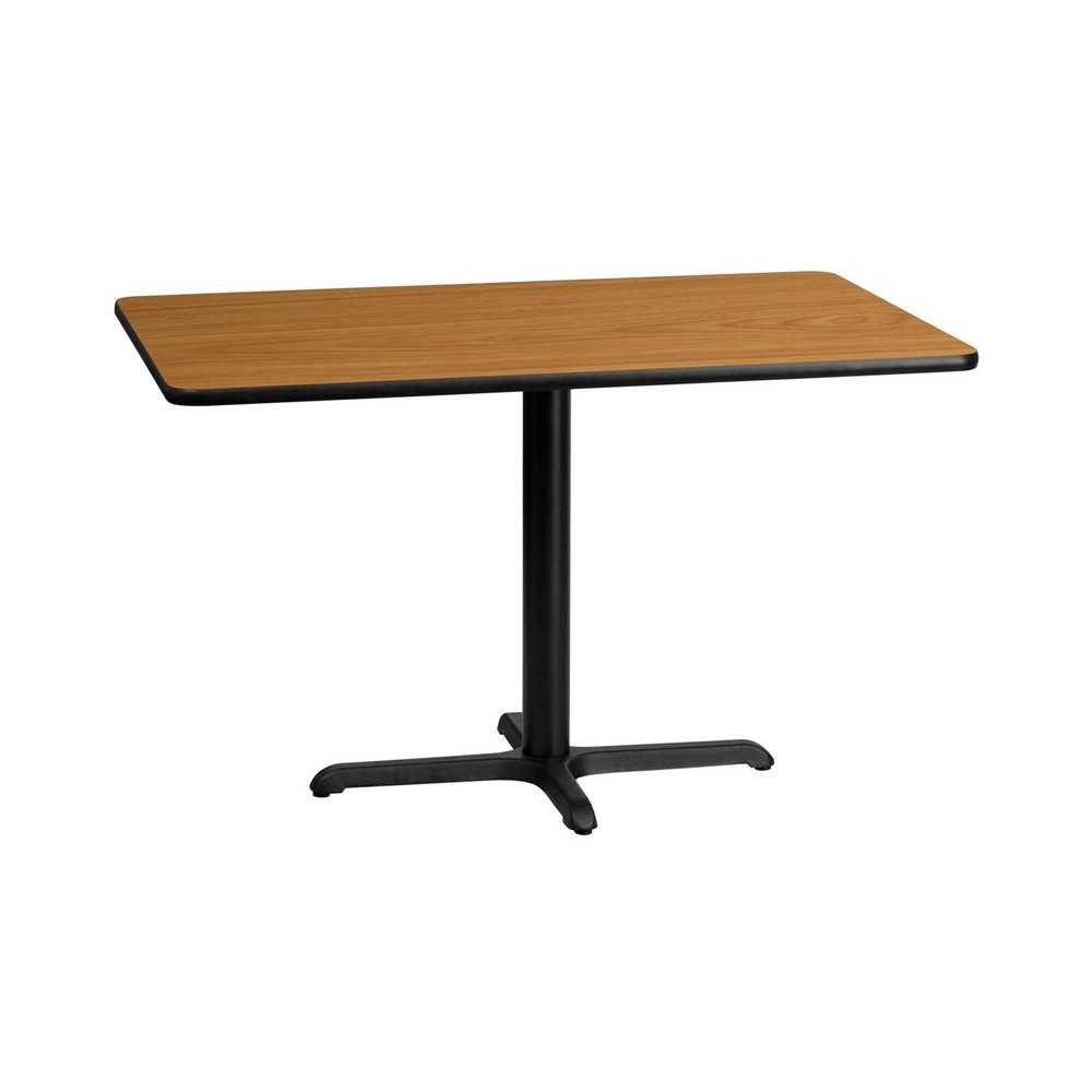 30'' x 48'' Rectangular Natural Laminate Table Top with 23.5'' x 29.5'' Table Height Base