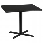 36\'\' Square Black Laminate Table Top with 30\'\' x 30\'\' Table Height Base
