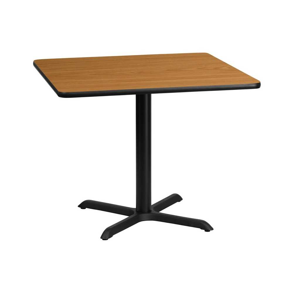 36'' Square Natural Laminate Table Top with 30'' x 30'' Table Height Base 36'' Square Natural Laminate Table Top with 30'' x 30'' Table Height Base