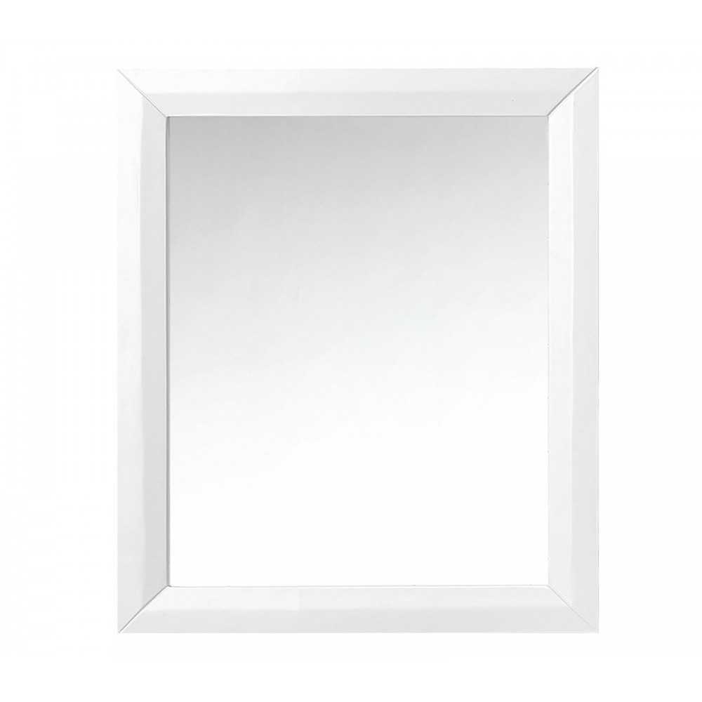 28 in. Framed Mirror in White