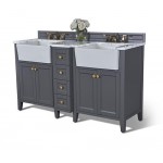 Adeline 60 in. Bath Vanity Set in Sapphire Gray