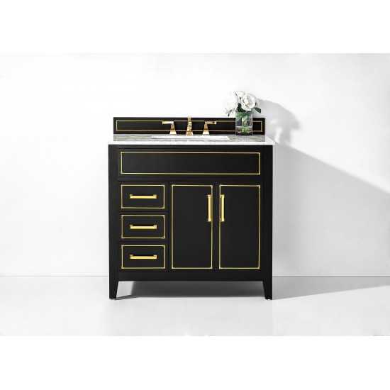 Aspen 36 in. Bath Vanity Set in Black Onyx