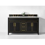 Aspen 60 in. Bath Vanity Set in Black Onyx